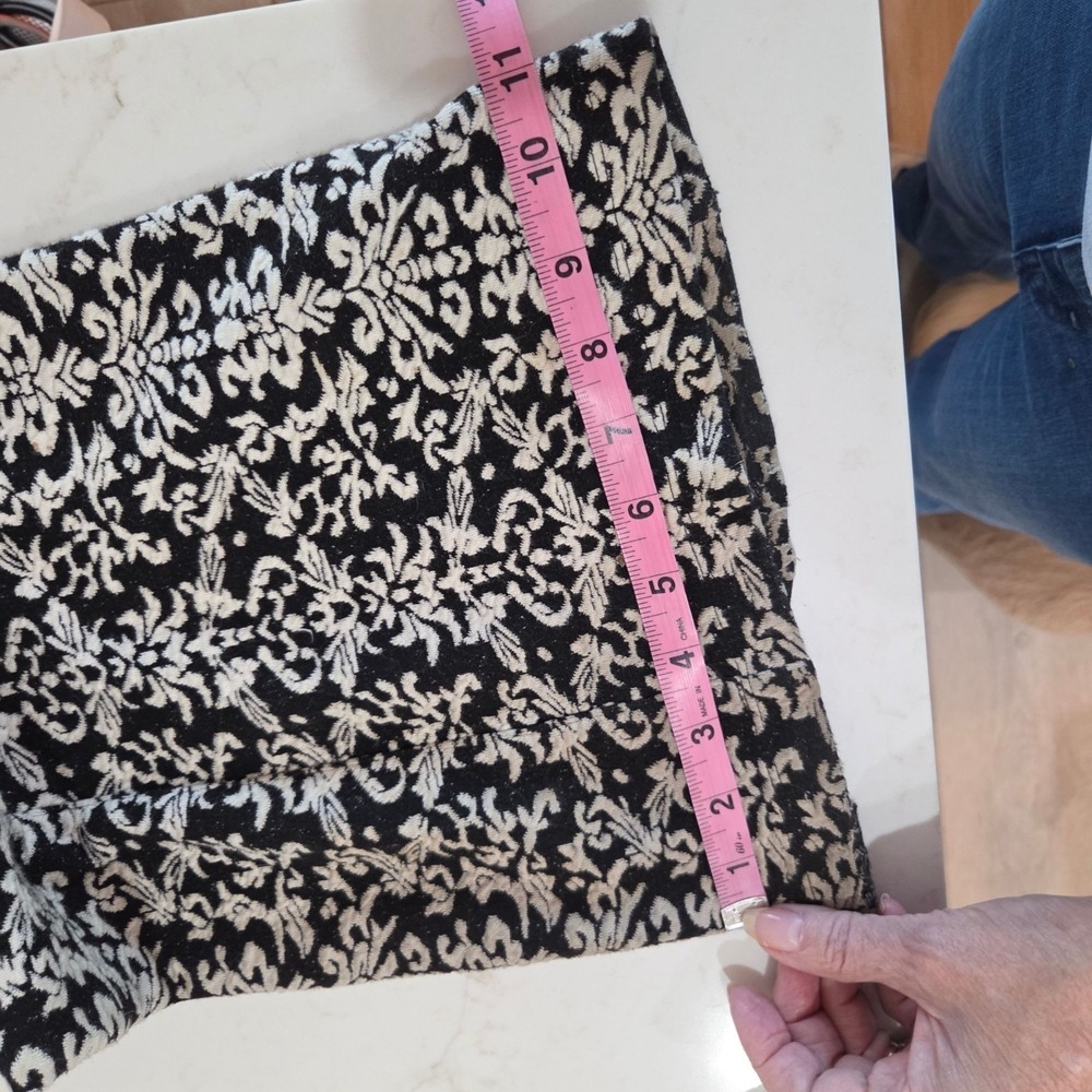 Anthropologie Damask Print Pants‎ High-Rise Flare Stretch Medium Black White - Picture 10 of 13